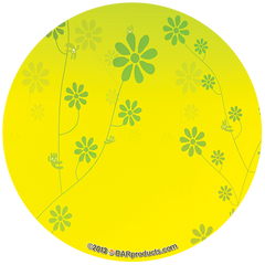 4'' Circle Vinyl Stickers (6 Pack) - Flowers