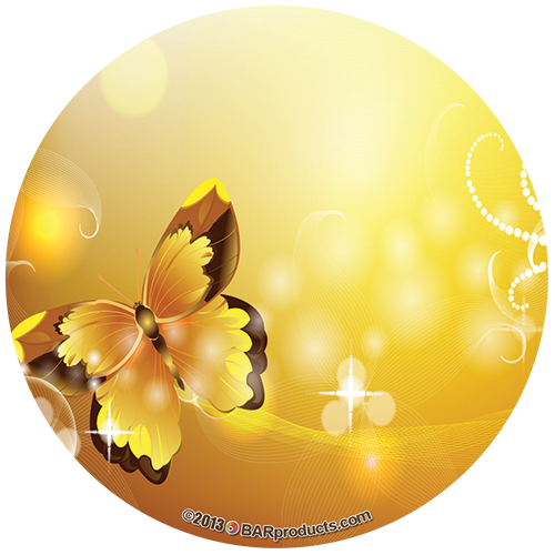 4'' Circle Vinyl Stickers (6 Pack) - Butterfly