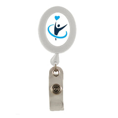 Oval Plastic Badge Reel - White