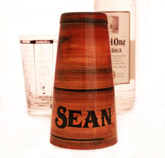 ADD YOUR NAME - Cocktail Shaker Tin - 28 oz weighted - Wood