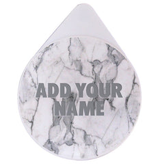 ADD YOUR NAME - Custom Glass Rimmer Lid - White Marble Top
