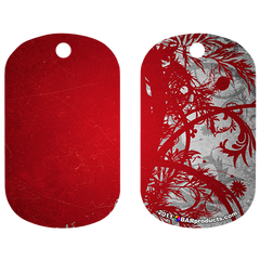 Kolorcoat™ Dog Tag - Red and Gray Grunge