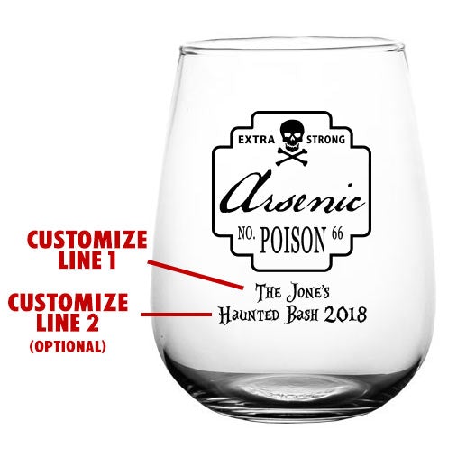 CUSTOMIZABLE Stemless Wine Glass - Poison - 17 ounce