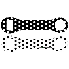 Kolorcoat™ Dog Bone Bottle Opener - Black and White Polka Dots