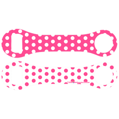 Kolorcoat™ Dog Bone Bottle Opener - Pink and White Polka Dots
