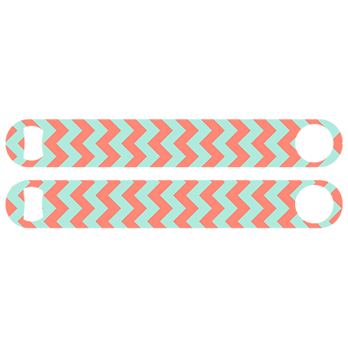 Kolorcoat™ Colossal ™ 11" Bottle Opener - Coral and Turquoise Chevron