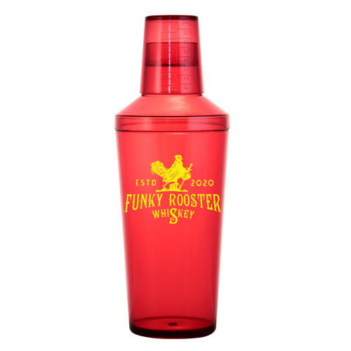 16oz 3 Piece Plastic Shakers - Red