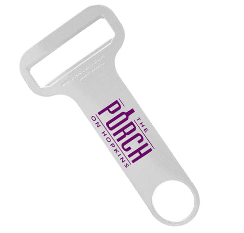 Screen Printed Colored Stainless Steel Hammerhead™ Opener - WHITE