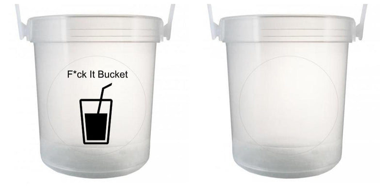 32 oz Plastic Rum Buckets with Custom Sticker