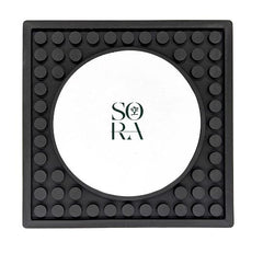 Rubber Coaster Mat with Circle Imprint Area - 3.9″ x 3.9″