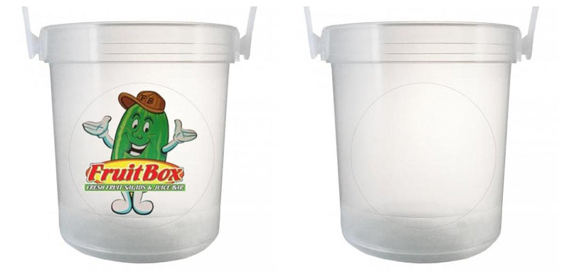 32 oz Plastic Rum Buckets with Custom Sticker