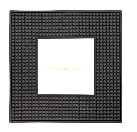 Rubber Service Mat with Square Imprint Area - 12″ x 12″