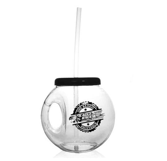 Barconic 40oz Fishbowl with handle, lid and straw