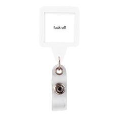 Square Plastic Badge Reel - White