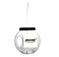 Barconic 40oz Fishbowl with handle, lid and straw