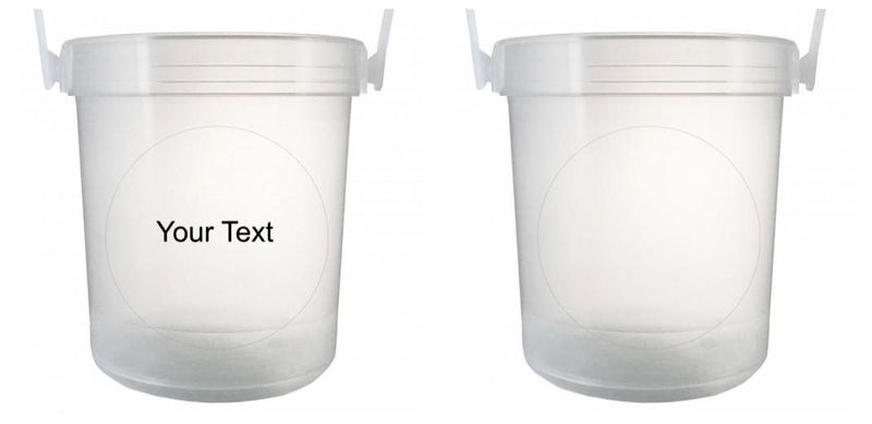 32 oz Plastic Rum Buckets with Custom Sticker