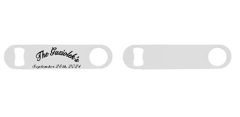 Screen Printed Colored Stainless Steel Speed Opener - WHITE