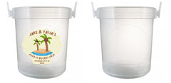 32 oz Plastic Rum Buckets with Custom Sticker