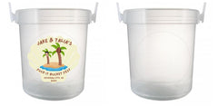 32 oz Plastic Rum Buckets with Custom Sticker