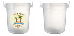 32 oz Plastic Rum Buckets with Custom Sticker