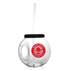 Barconic 40oz Fishbowl with handle, lid and straw