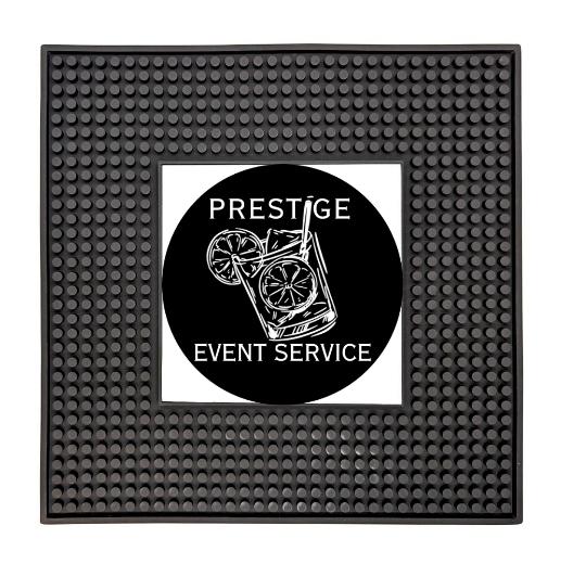 Rubber Service Mat with Square Imprint Area - 12″ x 12″