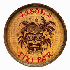 Round Wood Barrel Top Sign - 20