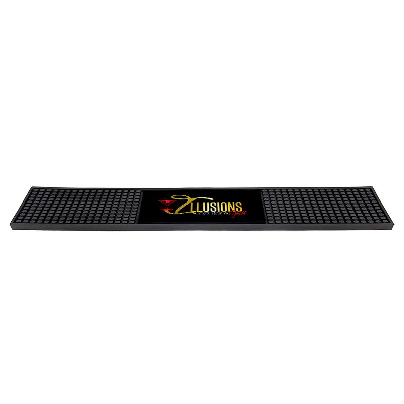 Rubber Bar Mat with Rectangle Imprint Area - 22.75L" x 3.4"W