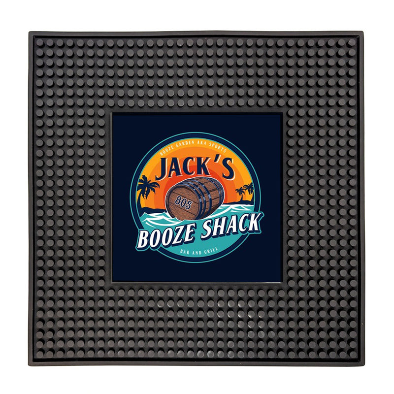 Rubber Service Mat with Square Imprint Area - 12" x 12"