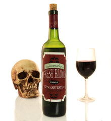 Add Your Name Halloween Themed Wine Label - Fresh Blood