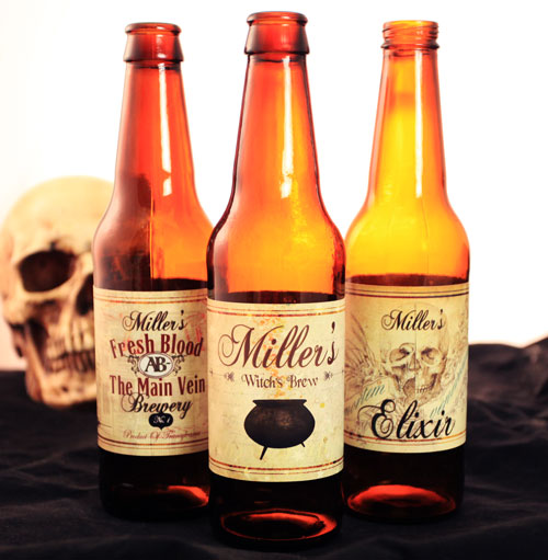 Halloween Themed 6 Pack Add Your Name Beer Labels logobarproducts