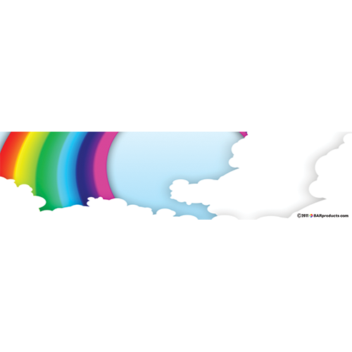 12'' x 3'' Bumper Stickers - Rainbow Clouds (pack of 8)