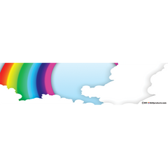 12'' x 3'' Bumper Stickers - Rainbow Clouds (pack of 8)