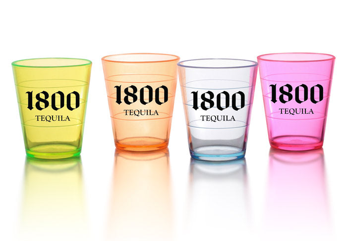 2oz Translucent Assorted Color Plastic Shot Glasses