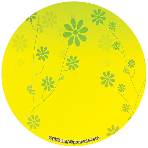 4'' Circle Vinyl Stickers (6 Pack) - Flowers