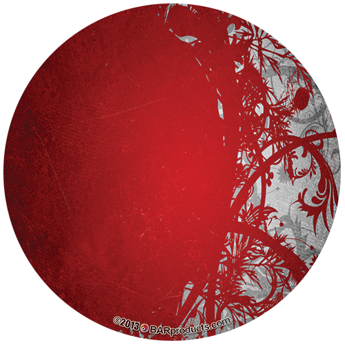4'' Circle Vinyl Stickers (6 Pack) - Red Grunge