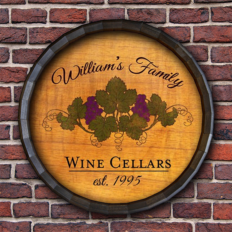 Wine Cellar Barrel Top Tavern Sign