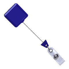 Square Plastic Badge Reel - Blue