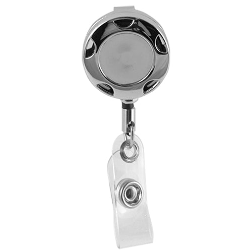 Chrome Badge Reel with Accent Holes