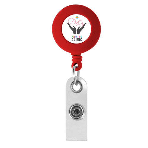 Standard Plastic Badge Reel - Red