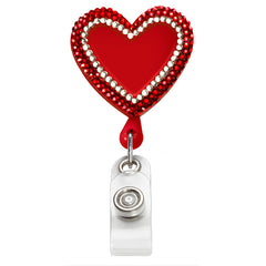 Bling Heart Plastic Badge Reel