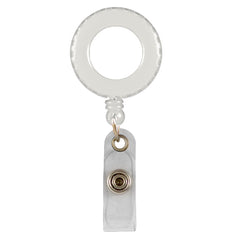 Round Plastic Badge Reel with Decorative Edge - White