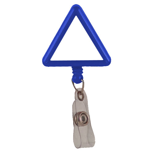 Triangle Plastic Badge Reel - Blue
