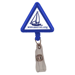 Triangle Plastic Badge Reel - Blue