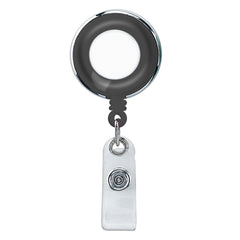 Translucent Plastic Badge Reel with Chrome Edges - Black