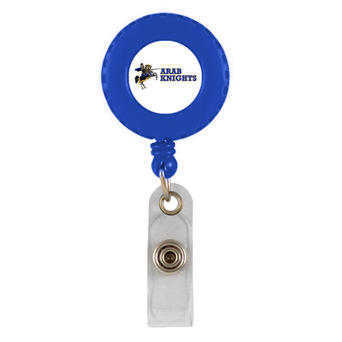 Translucent Plastic Badge Reel with Chrome Edges - Blue