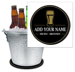 ADD YOUR NAME - Beer Bucket Coaster - Micro-Brewery
