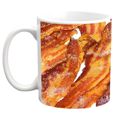 Custom Coffee Mug - Bacon Background - 11 ounce