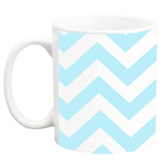 Custom Coffee Mug - Blue Chevron - 11 ounce