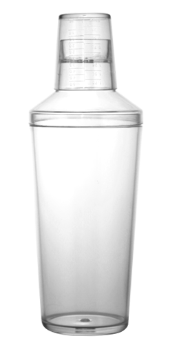 16oz 3 Piece Plastic Shakers - Clear